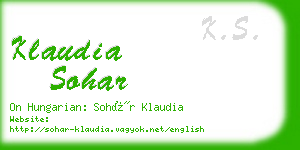 klaudia sohar business card